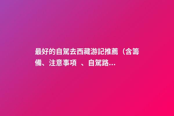 最好的自駕去西藏游記推薦（含籌備、注意事項、自駕路線等）